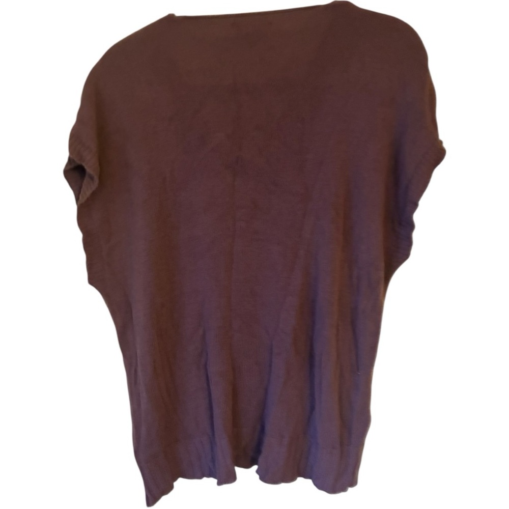 NWT Cobblestone Purple Cable Knit V-Neck Sweater Vest Size Large Made in Italy - Picture 3 of 6
